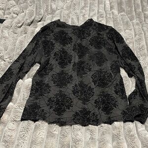 Elegant Black Floral Women's Top